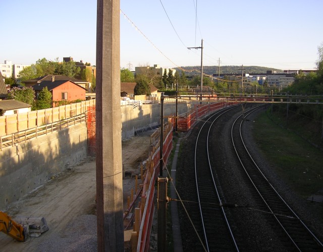 Glattalbahn construction Glattbrugg subway