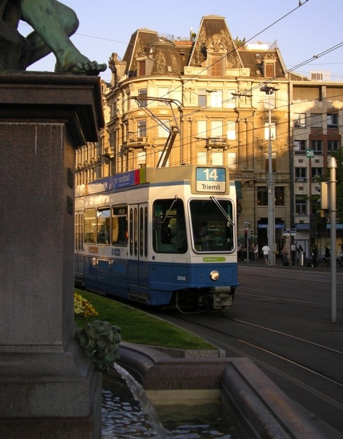 Tram at Zurich Hauptbahnhof